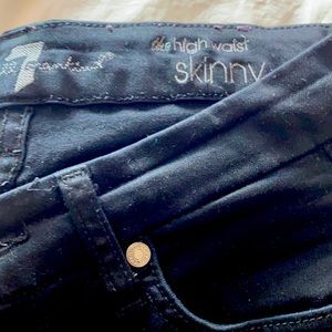 7 for all mankind high waist skinny black jeans